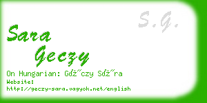 sara geczy business card